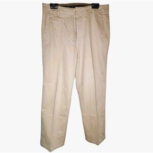 Tommy Bahama Island Soft Chino‎ Pants Men's 34x30 Beige Flat Front Cotton Italy